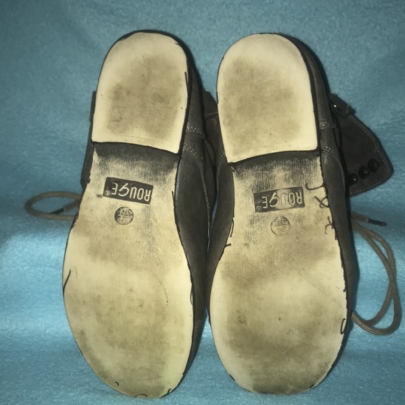 ROUGE fold over or lace up boots dark gray motorcycle army thrasher GUC size 7.5 - Picture 6 of 9